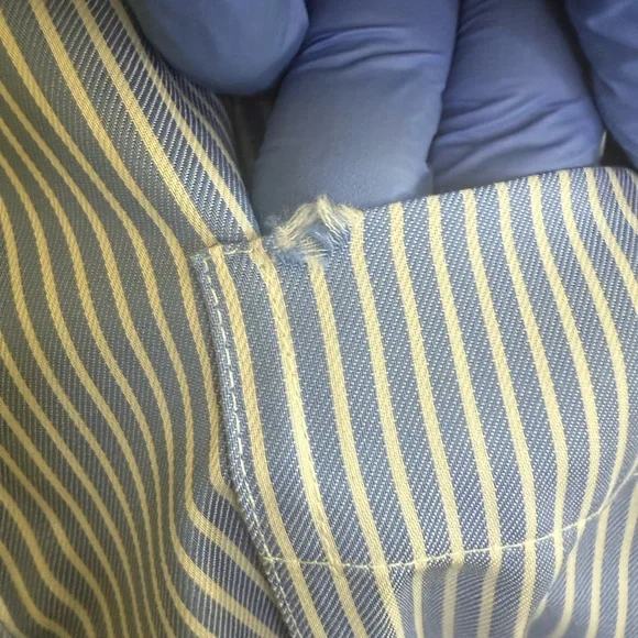 Lauren Ralph Lauren Men's Non-Iron Blue & White Striped Dress Shirt 100% Cotton - Picture 5 of 9